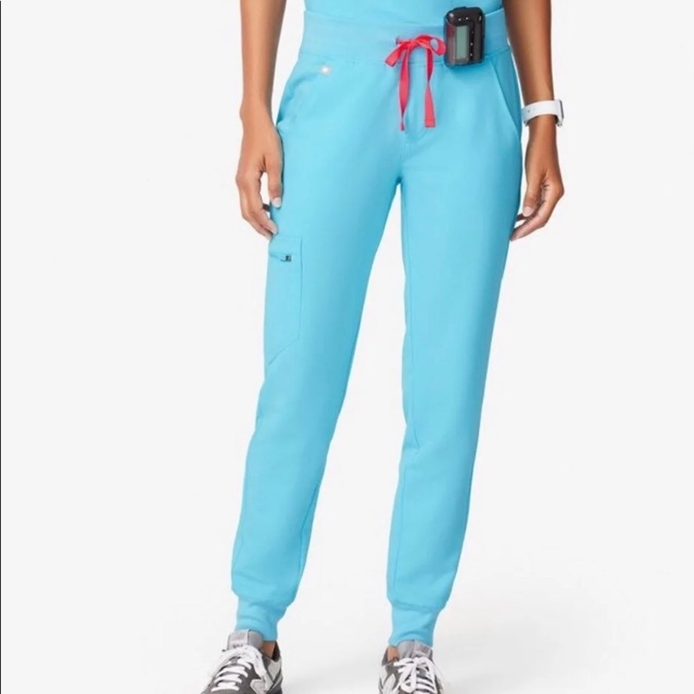Figs neon blue Zamora joggers L